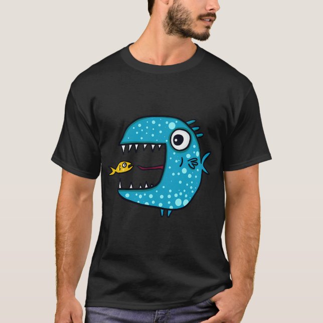 blauer Raubfisch T-Shirt (Vorderseite)