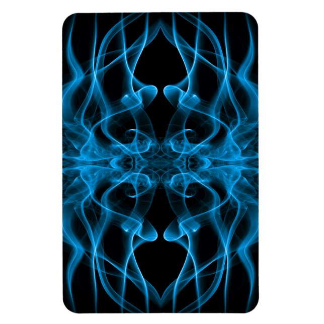 Blauer Rauch auf schwarz Magnet (Vertikal)