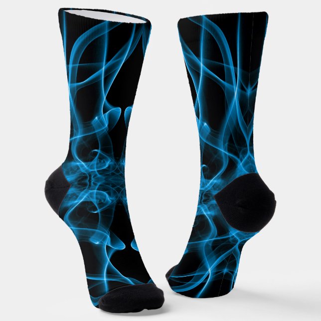 Blauer Rauch auf schwarz Socken (Gewinkelt)