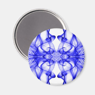 Blauer Rauch Symmetrisches Minimalistisches Weiß Magnet