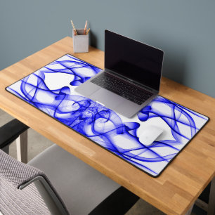 Blauer Rauch Symmetrisches Minimalistisches Weiß Schreibtischunterlage