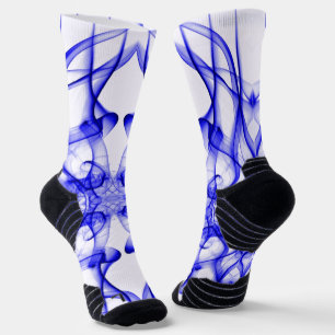 Blauer Rauch Symmetrisches Minimalistisches Weiß Socken
