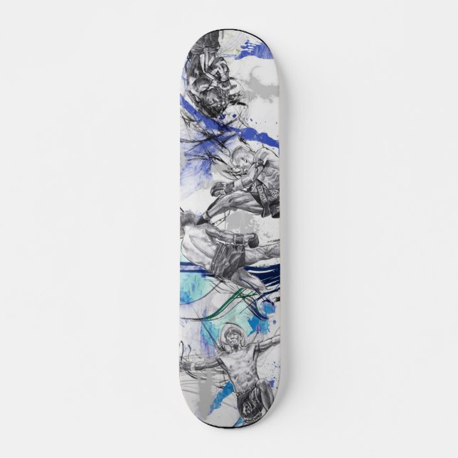 Blauer Rauchentwurf des thailändischen Verpackens Skateboard (Vorne)