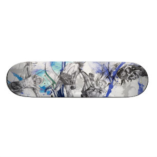 Blauer Rauchentwurf des thailändischen Verpackens Skateboard