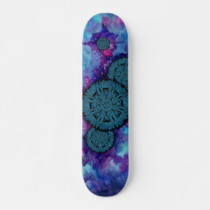 Blauer Raum-Mandalas Skateboard