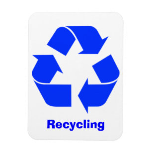 Blauer recycelnder Zeichen-Magnet Magnet