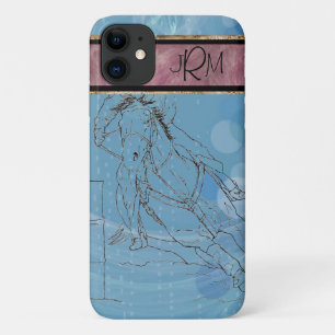 Blauer Regen Monogram Barrel Racer Case-Mate iPhone Hülle