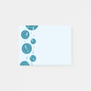 Blauer Regen Post-it Klebezettel