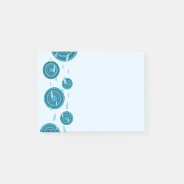 Blauer Regen Post-it Klebezettel (Vorderseite)