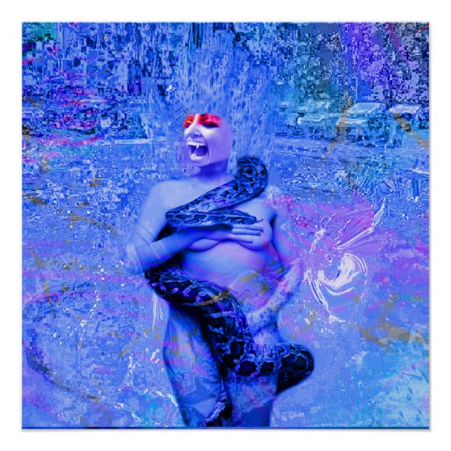 Blauer Regen Poster (Vorderseite)