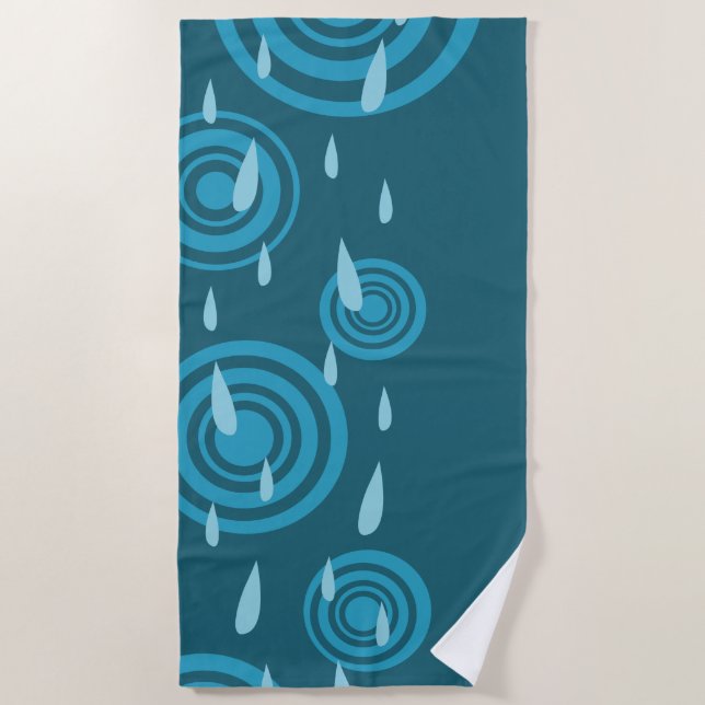 Blauer Regen Strandtuch (Vorderseite)