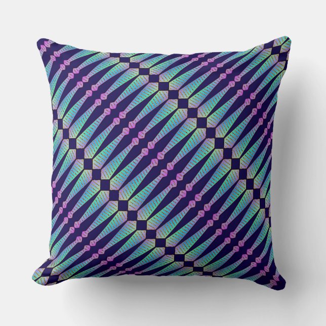 Blauer Regenbogen-Diagonal-Designer  Kissen (Vorderseite)