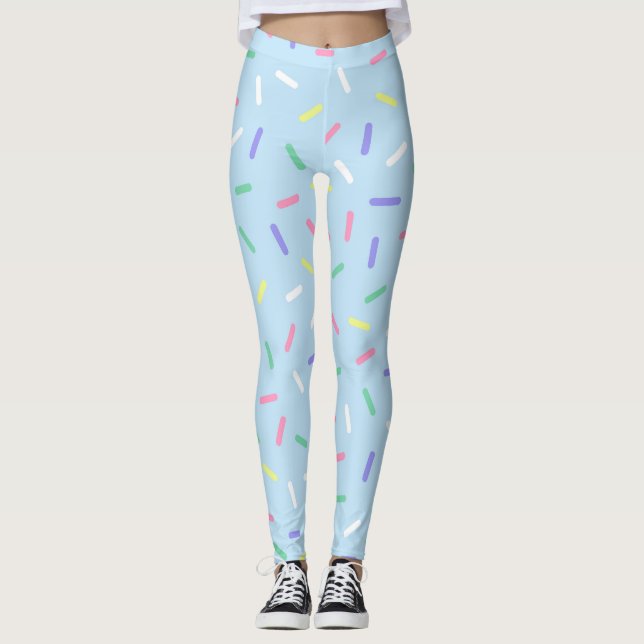 Blauer Regenbogen Sprinklen Konfetti Spaß farbenfr Leggings (Vorderseite)