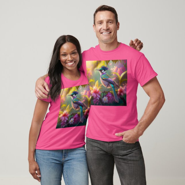 Blauer Regenbogen Winged Sunbird Fantasy Bird T-Shirt (Unisex)
