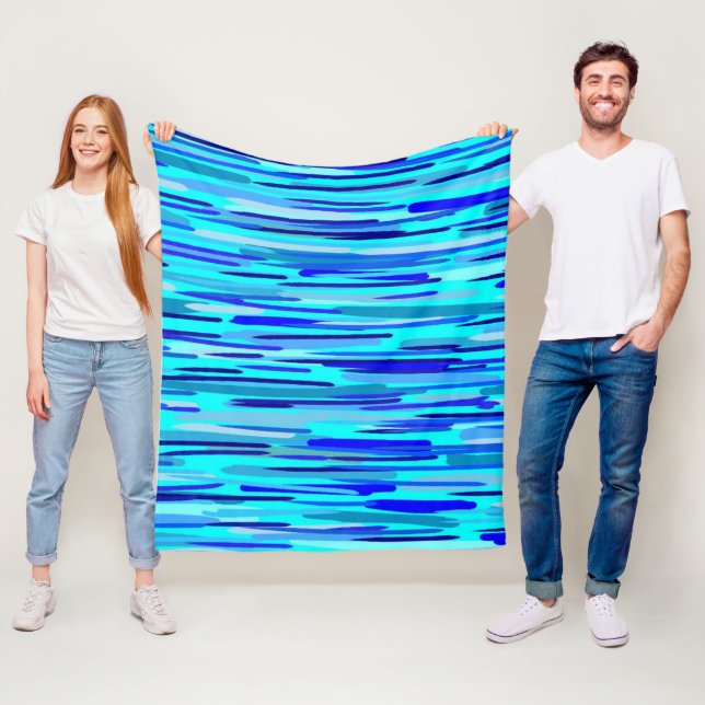 Blauer Regenfall Abstrakt Fleecedecke (Beispiel)