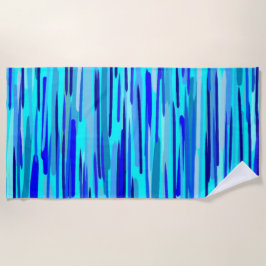 Blauer Regenfall Abstrakt Strandtuch