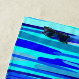 Blauer Regenfall Abstrakt Strandtuch