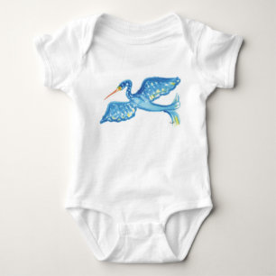 Blauer Reiher Baby Strampler