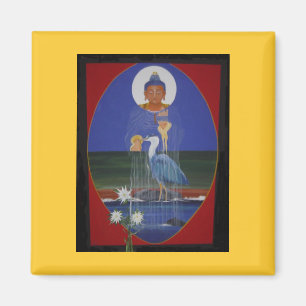 Blauer Reiher-Zen-Buddhist-Mittemagnet Magnet