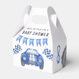 Blauer Rennwagen Babydusche Geschenkschachtel