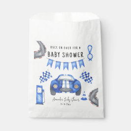 Blauer Rennwagen Babydusche Geschenktütchen