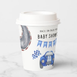 Blauer Rennwagen Babydusche Pappbecher