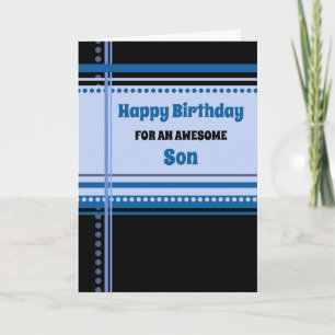 Blauer Retro-Sohn-Geburtstag Karte