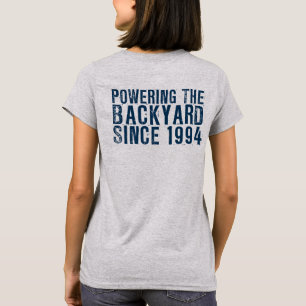 Blauer Rhino "Powering the Backyard" Frauen T-Shirt