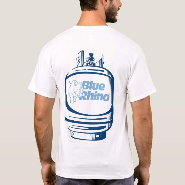 Blauer Rhino "Tank" Männer T-Shirt (Rückseite)