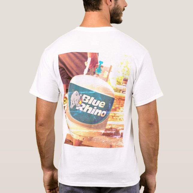 Blauer Rhino "Vintag Carry" Männer T-Shirt (Rückseite)