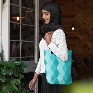 Blauer Rhombus Tasche