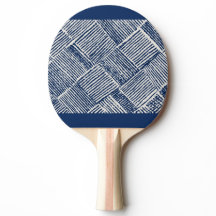 Blauer Rhythmus | Geometrisches Linienmuster Ping-