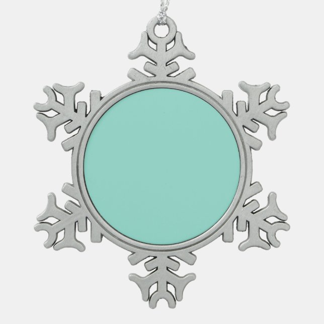 Blauer Robin Egal Blau Hochskalierbare Farbgestalt Schneeflocken Zinn-Ornament (Vorderseite)