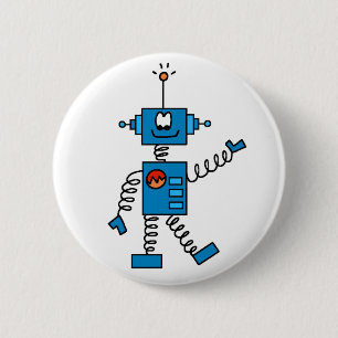 Blauer Roboter Button