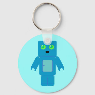Blauer Roboter Schlüsselanhänger