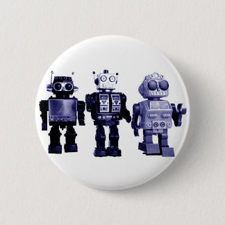 blauer Roboterknopf Button