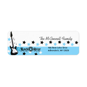Blauer Rockstar BEDRUCKBARE ADRESSEN-ETIKETTEN