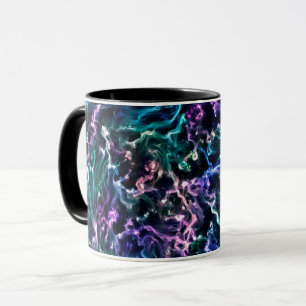 Blauer rosa Aquamariner kosmischer Abstrakter Flüs Tasse
