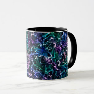 Blauer rosa Aquamariner kosmischer Abstrakter Flüs Tasse