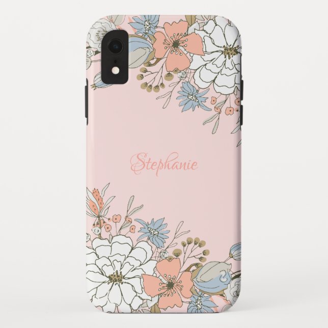 Blauer Rosa Blau Personalisiert Case-Mate iPhone Hülle (Rückseite)