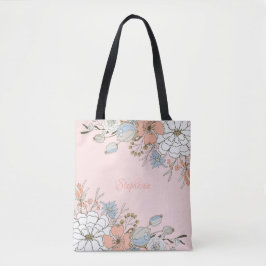 Blauer Rosa Blau Personalisiert Tasche