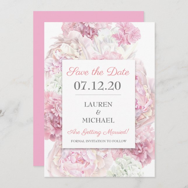 Blauer Rosa Blauer Einladung (Vorne/Hinten)