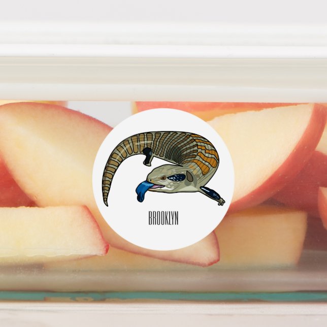 Blauer Rosa-Cartoon Etiketten (Befestigt)