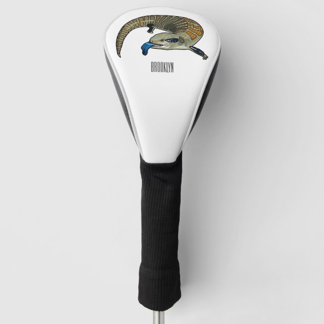 Blauer Rosa-Cartoon Golf Headcover (Vorderseite)