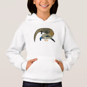 Blauer Rosa-Cartoon Hoodie