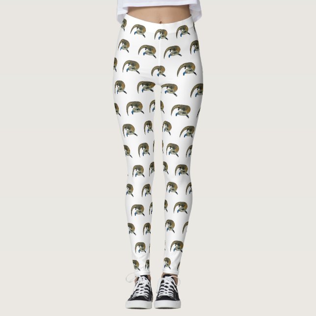 Blauer Rosa-Cartoon Leggings (Vorderseite)