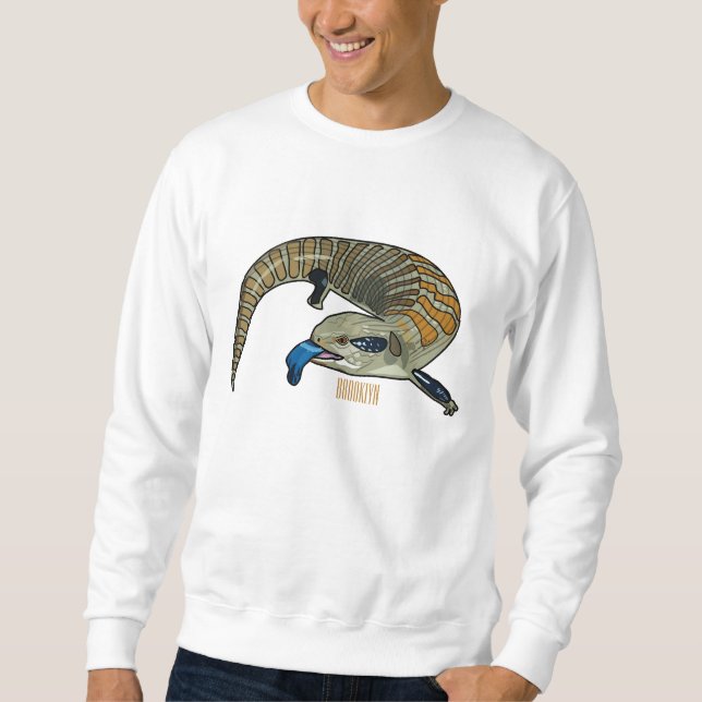 Blauer Rosa-Cartoon Sweatshirt (Vorderseite)