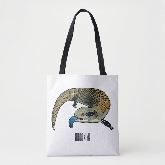 Blauer Rosa-Cartoon Tasche (Vorderseite)