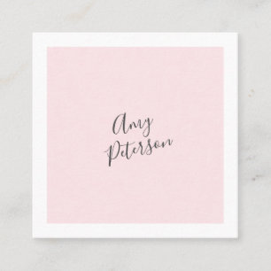 Blauer rosa Farbblock Moderner minimalistischer St Quadratische Visitenkarte