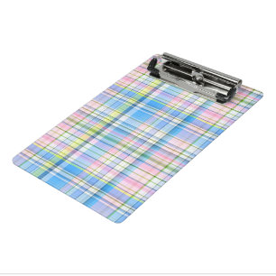 Blauer Rosa Gelb Welpe Madras Mini Klemmbrett